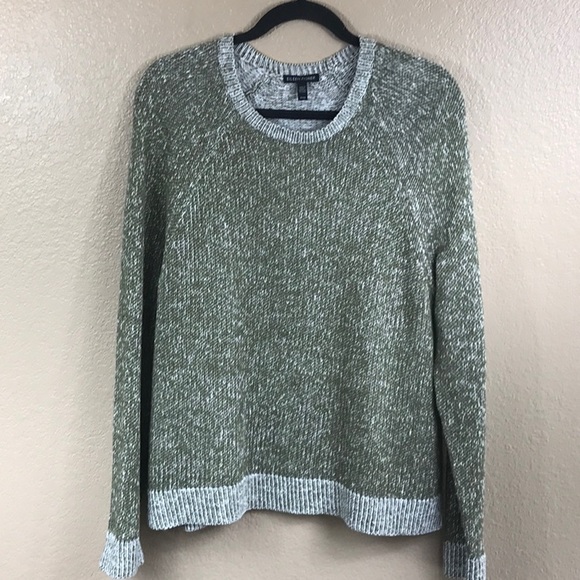 Eileen Fisher organic green and white crew neck sweater. - Picture 2 of 7